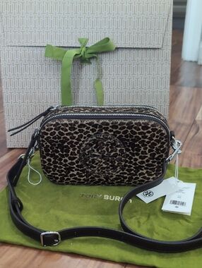 Tory Burch Miller Mini Leopard Print Calf Hair Crossbody + Dust & Gift Bag Nwt❤️